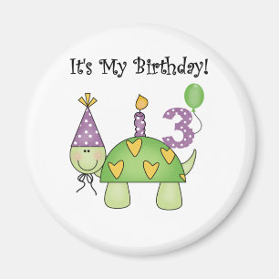 Turtle 3rd Birthday Tshirts and Gifts Magnet