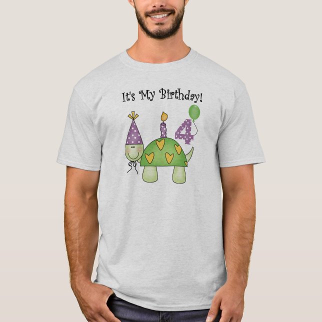 Turtle 4th  Birthday T-Shirt (Front)
