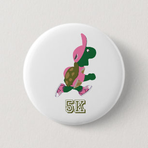Turtle 5K - Pink 6 Cm Round Badge