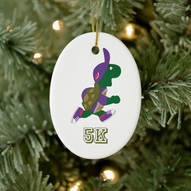Turtle 5K - Purple Ceramic Ornament (Tree)