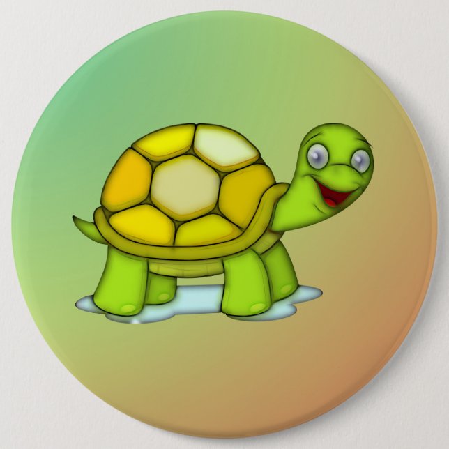 turtle 6 cm round badge (Front)