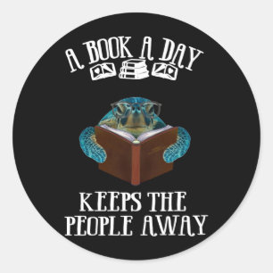 Turtle A Book A Day Keeps The People Away Readers  Classic Round Sticker