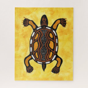 Turtle - Aboriginal Inspired Art Painting Jigsaw Puzzle