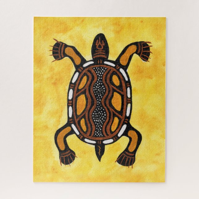 Turtle - Aboriginal Inspired Art Painting Jigsaw Puzzle (Vertical)