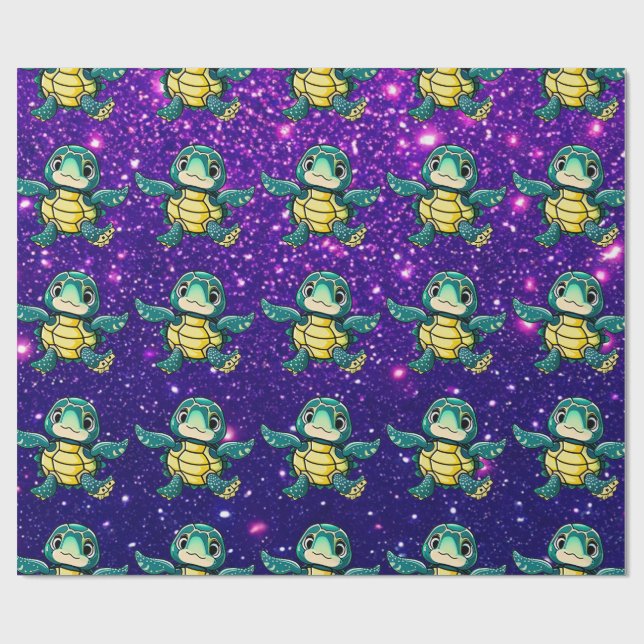 Turtle Adorable Cute Charming Themed Inspired  Wrapping Paper (Flat)