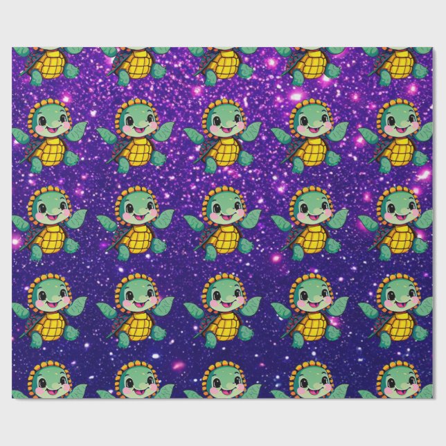 Turtle Adorable Cute Charming Themed Inspired  Wrapping Paper (Flat)