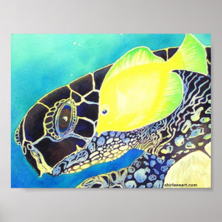 turtle and fish poster