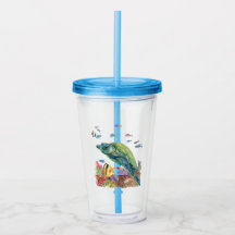Turtle and fishes in the sea 