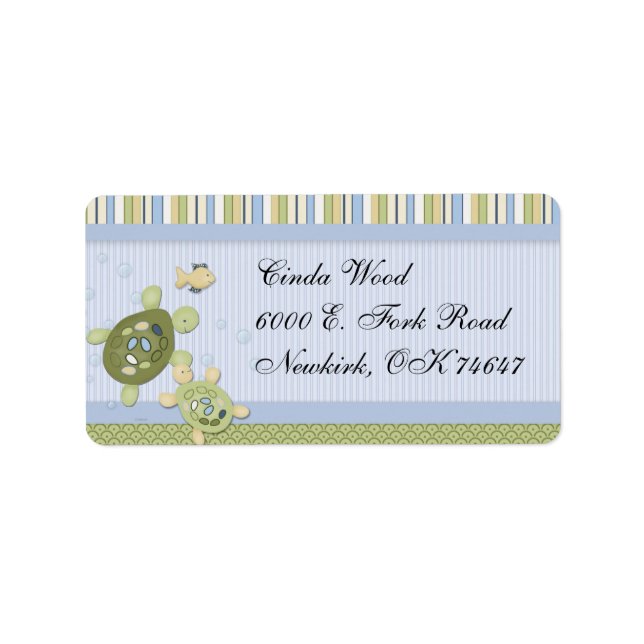 Turtle and Goldfish Address Labels (Front)