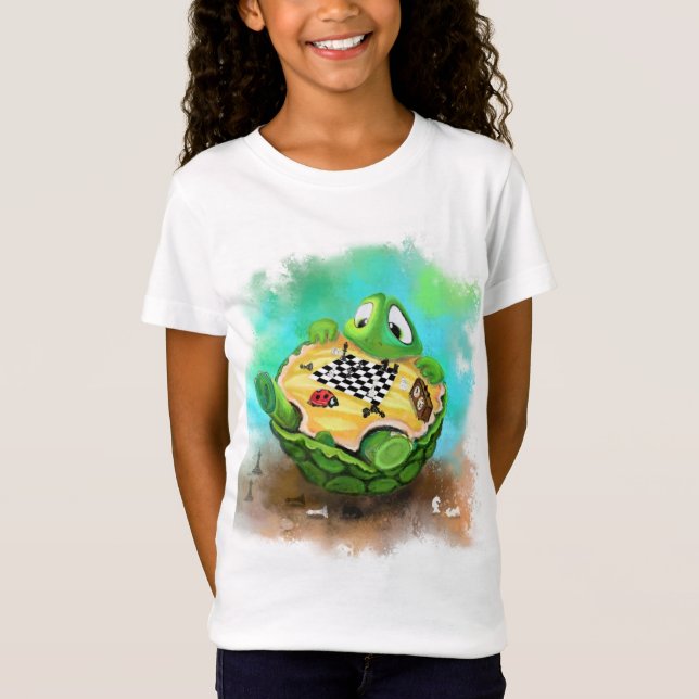 Turtle and Ladybug Playing Chess T-Shirt (Front)