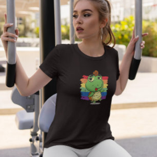 Turtle And Rainbow Cartoon T-Shirt