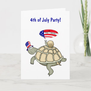 Turtle and Snail 4th of July Party Invitation. Invitation
