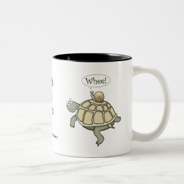 Turtle and snail.  Whee! Two-Tone Coffee Mug (Right)