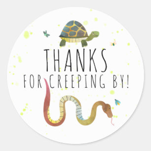 Turtle and Snake Reptile Birthday Party Stickers