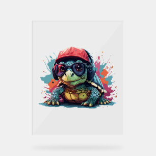 turtle animal art I cool cute turtle  Acrylic Sign