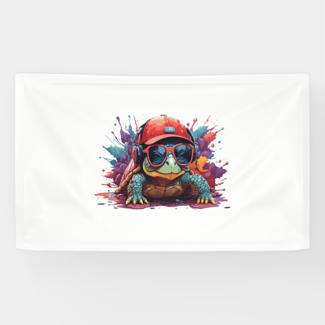 turtle animal art I cool cute turtle Banner (Horizontal)