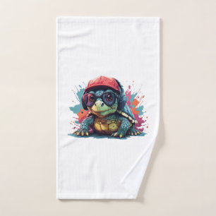 turtle animal art I cool cute turtle Copy Hand Towel