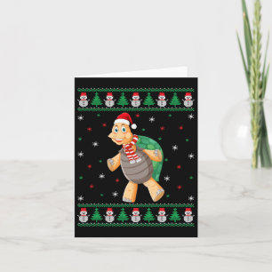 Turtle Animal Matching Family Ugly Christmas Sweat Card