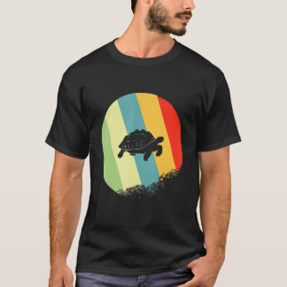 Turtle Animal Round With Retro Colors T-Shirt