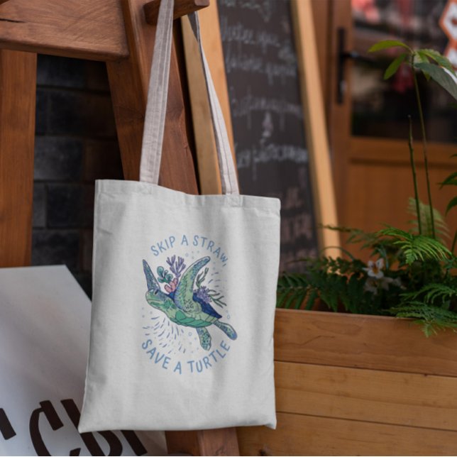 Turtle Animal Swimming Tote Bag (Creator Uploaded)