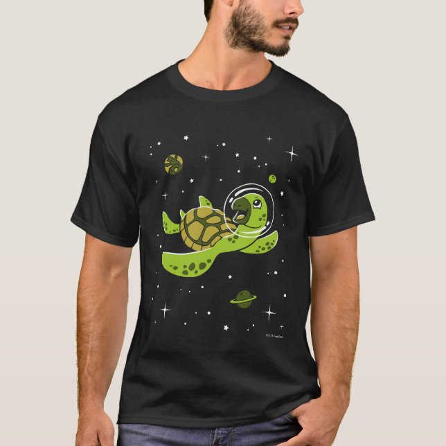 Turtle Animals In Space T-Shirt (Front)