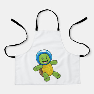 Turtle as Astronaut with Glass ball Apron