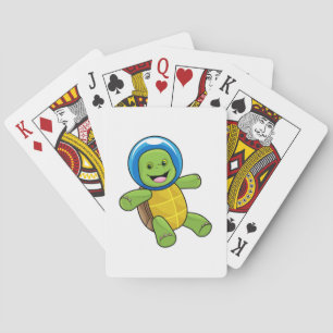Turtle as Astronaut with Glass ball Playing Cards
