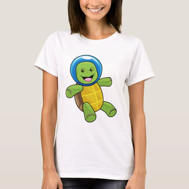 Turtle as Astronaut with Glass ball T-Shirt (Front)