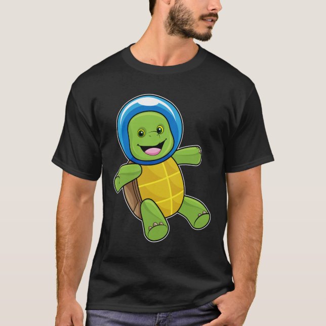 Turtle as Astronaut with Glass ball T-Shirt (Front)