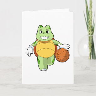Turtle as Basketball player with Basketball.PNG Card
