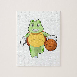 Turtle as Basketball player with Basketball.PNG Jigsaw Puzzle