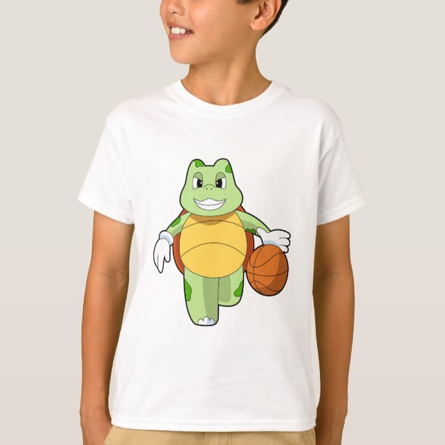 Turtle as Basketball player with Basketball.PNG T-Shirt (Front)