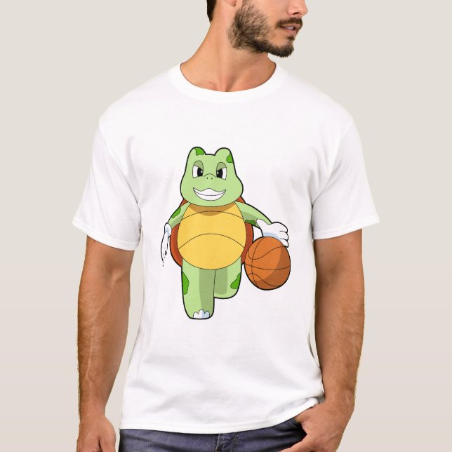 Turtle as Basketball player with Basketball.PNG T-Shirt (Front)