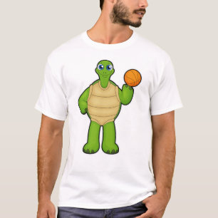 Turtle as Basketball player with Basketball T-Shirt