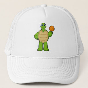 Turtle as Basketball player with Basketball Trucker Hat