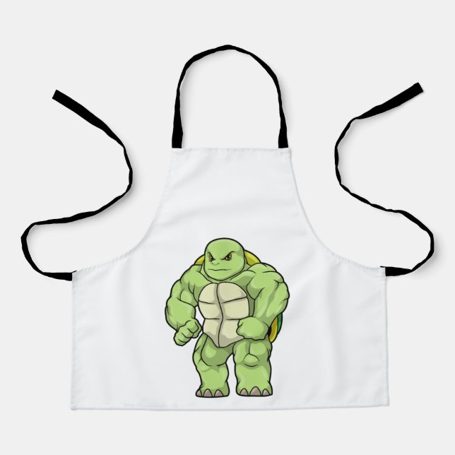 Turtle as Bodybuilder with Six pack Apron (Front)