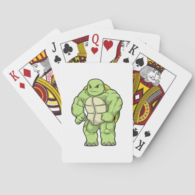 Turtle as Bodybuilder with Six pack Playing Cards (Back)