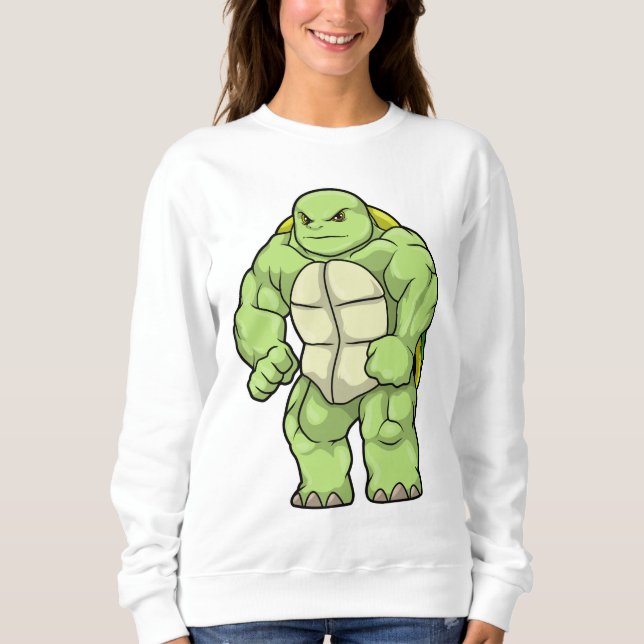 Turtle as Bodybuilder with Six pack Sweatshirt (Front)