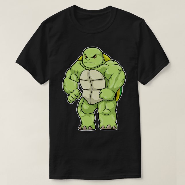 Turtle as Bodybuilder with Six pack T-Shirt (Design Front)