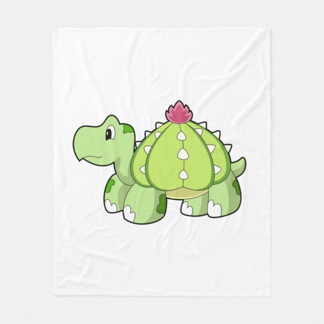 Turtle as Cactus Fleece Blanket (Front)