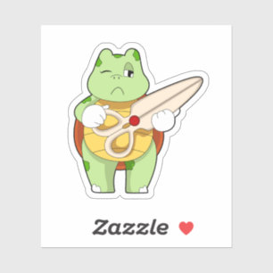 Turtle as Hairdresser with Scissors