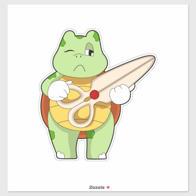 Turtle As Hairdresser With Scissors (Sheet)