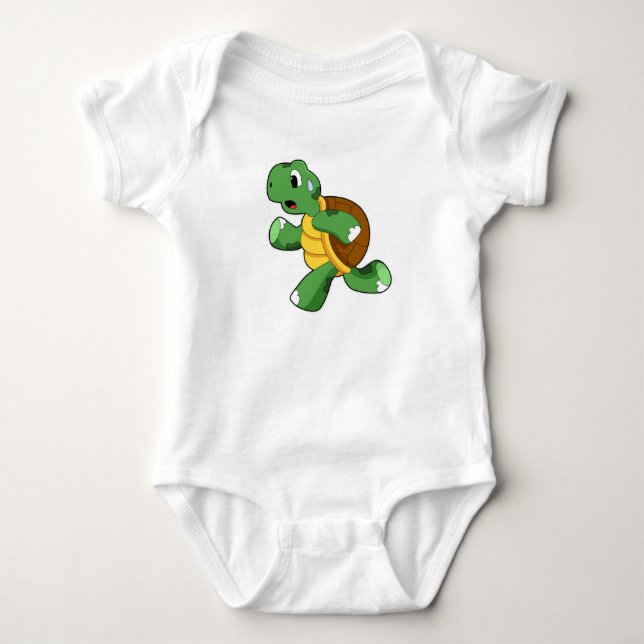 Turtle as Jogger at Running Baby Bodysuit (Front)
