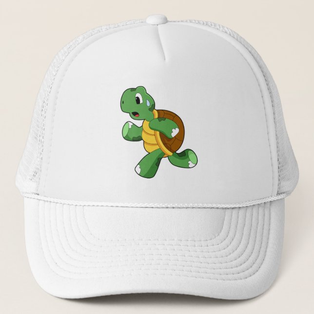 Turtle as Jogger at Running Trucker Hat (Front)