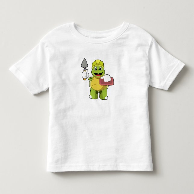 Turtle as Mason with Stone Toddler T-Shirt (Front)