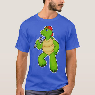 Turtle as Mechanic with Wrench Cap T-Shirt