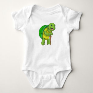 Turtle as Pensioner with Walking stick Baby Bodysuit