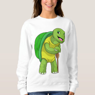 Turtle as Pensioner with Walking stick Sweatshirt