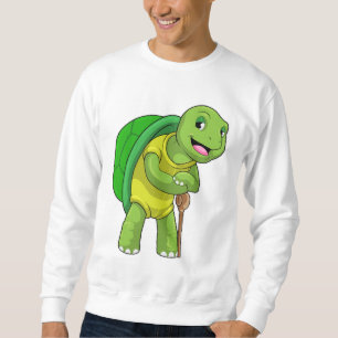 Turtle as Pensioner with Walking stick Sweatshirt