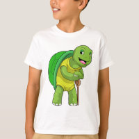 Turtle as Pensioner with Walking stick